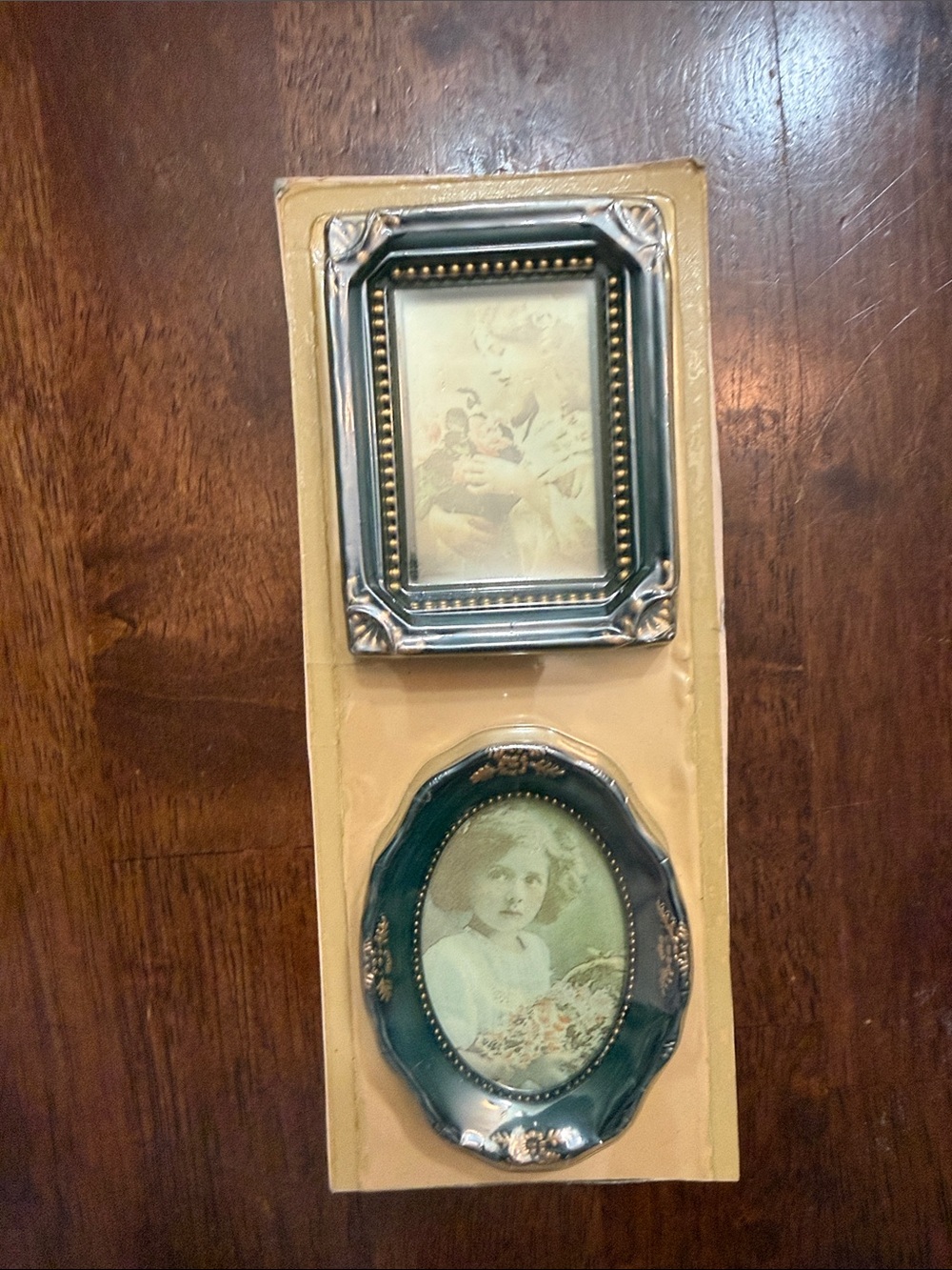 Vintage Green and Silver Ornate Wall Frame Duo picture frames